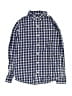 Janie and Jack 100% Cotton Checkered-gingham Blue Long Sleeve Button-Down Shirt Size 10 - photo 1