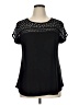 Monteau Black Short Sleeve Top Size XL - photo 1
