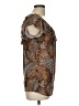 Essentials by Milano Animal Print Brown Short Sleeve Blouse Size L - photo 4