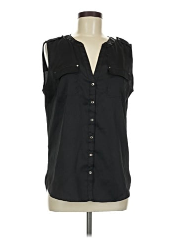 White House Black Market Sleeveless Button-Down Shirt (view 1)