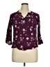 Fun2Fun 100% Rayon Floral Purple 3/4 Sleeve Blouse Size XL - photo 1