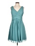 Bill Levkoff 100% Polyester Solid Teal Cocktail Dress Size 12 - photo 1