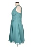 Bill Levkoff 100% Polyester Solid Teal Cocktail Dress Size 12 - photo 5