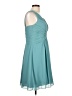 Bill Levkoff 100% Polyester Solid Teal Cocktail Dress Size 12 - photo 4