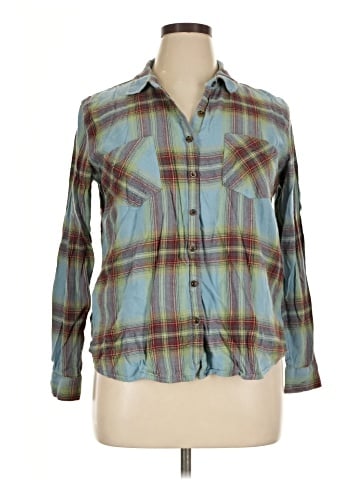 Maurices 3/4 Sleeve Button-Down Shirt (view 1)
