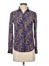 Club Monaco Floral Blue Long Sleeve Blouse Size XS - photo 1