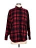 Basic Editions 100% Cotton Plaid Red Long Sleeve Button-Down Shirt Size M - photo 1