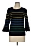 Maison Jules Stripes Black Pullover Sweater Size L - photo 1