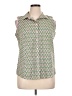 Talbots Floral Tropical Green Sleeveless Button-Down Shirt Size 16 Petite - photo 1
