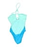 Forever 21 Color Block Blue One Piece Swimsuit Size S - photo 2