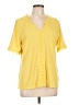 Charter Club Yellow Short Sleeve Blouse Size L - photo 1
