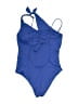 Becca Solid Blue One Piece Swimsuit Size M - photo 2