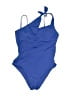 Becca Solid Blue One Piece Swimsuit Size M - photo 1