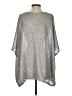 Boston Proper 100% Polyester Metallic Silver 3/4 Sleeve Blouse Size XS - photo 2