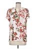 Maurices 100% Polyester Floral White Short Sleeve Blouse Size M - photo 1
