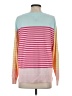 Lands' End 100% Cotton Color Block Pink Pullover Sweater Size S - photo 2