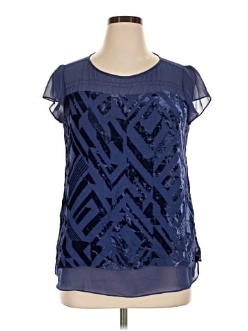 White House Black Market Short Sleeve Blouse (view 1)