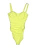 Express Solid Yellow One Piece Swimsuit Size S - photo 1