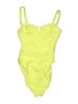Express Solid Yellow One Piece Swimsuit Size S - photo 2