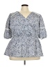 Lane Bryant Blue Short Sleeve Blouse Size 24 - photo 1