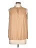 Ann Taylor 100% Polyester Solid Tan Sleeveless Blouse Size L - photo 1