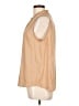 Ann Taylor 100% Polyester Solid Tan Sleeveless Blouse Size L - photo 5