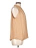 Ann Taylor 100% Polyester Solid Tan Sleeveless Blouse Size L - photo 4