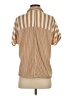 Eden & Olivia 100% Polyester Stripes Brown Short Sleeve Blouse Size S - photo 2