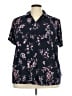 Croft & Barrow Floral Black Short Sleeve Blouse Size 3X - photo 1