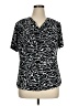 DressBarn Animal Print Black Short Sleeve Blouse Size 1X - photo 1