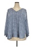 Fun2Fun 100% Polyester Blue 3/4 Sleeve Blouse Size 3X - photo 1