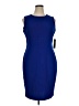 Andrew Marc Solid Blue Cocktail Dress Size 16 - photo 1