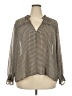 Violeta by Mango Houndstooth Brown Long Sleeve Blouse Size 22 - photo 1
