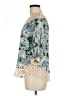 Solitaire 100% Rayon Blue 3/4 Sleeve Blouse Size M - photo 5