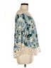 Solitaire 100% Rayon Blue 3/4 Sleeve Blouse Size M - photo 4