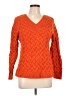Lands' End 100% Cotton Orange Pullover Sweater Size L - photo 1
