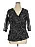 Coldwater Creek 100% Polyester Black 3/4 Sleeve Blouse Size 1X - photo 1