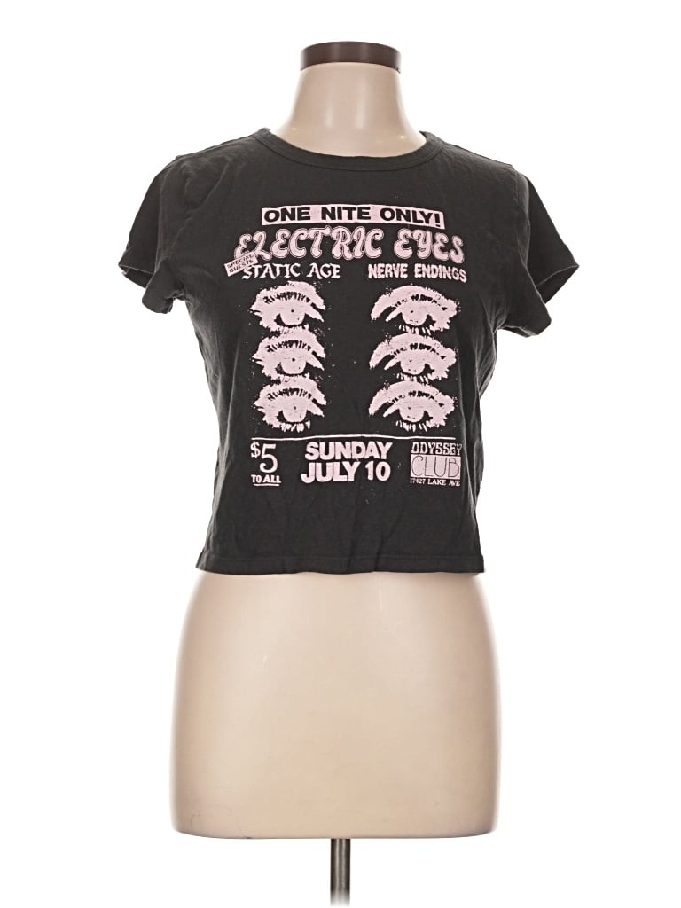 Pre-owned Hollister Short Sleeve T-shirt In Black