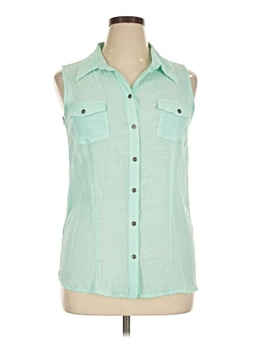 Notations Sleeveless Button-Down Shirt (view 1)