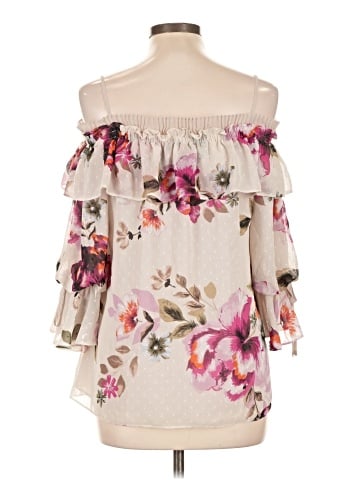White House Black Market 3/4 Sleeve Blouse (view 2)