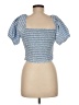 Very J Blue Short Sleeve Top Size M - photo 2