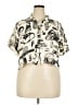 Hot Topic 100% Rayon Print Ivory Short Sleeve Blouse Size XXL - photo 1