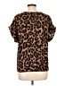 Unbranded 100% Polyester Animal Print Brown Short Sleeve Blouse Size L - photo 2