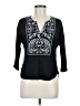 Sandro 100% Linen Black 3/4 Sleeve Blouse Size Med (2) - photo 1