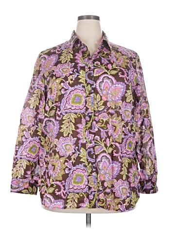 Jones New York Signature Long Sleeve Button-Down Shirt (view 1)