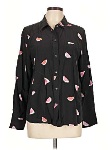 Rails Long Sleeve Silk Top (view 1)