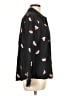 Rails 100% Silk Hearts Black Long Sleeve Silk Top Size L - photo 4
