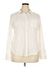 Maurices Stripes Ivory Long Sleeve Button-Down Shirt Size XXL - photo 1