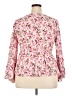 No Boundaries 100% Recycled Polyester Floral Pink Long Sleeve Blouse Size 3X - photo 2