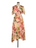 Hutch 100% Polyester Tropical Pink Tan Cocktail Dress Size 1X - photo 1